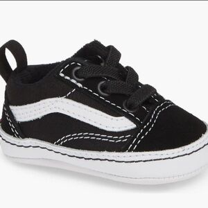Vans Baby Toddler Old SkoolCrib Shoes Black and White Sneakers 4